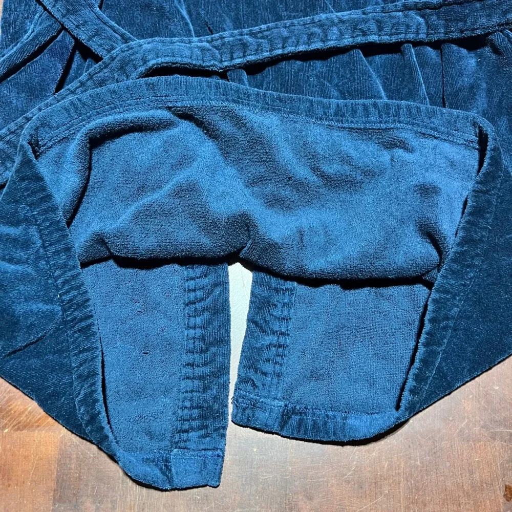 Puritan Mens Navy Blue Corduroy Robe 100% Cotton One Size Fits Most Belt V3330